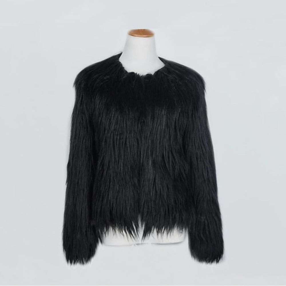 Amazon Black Teddy Jacket Shaggy Faux Fur